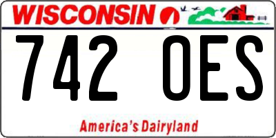 WI license plate 742OES