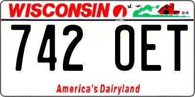 WI license plate 742OET