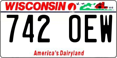 WI license plate 742OEW