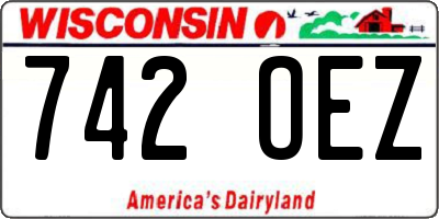 WI license plate 742OEZ