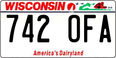 WI license plate 742OFA