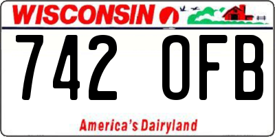 WI license plate 742OFB