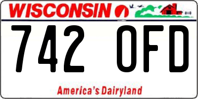 WI license plate 742OFD
