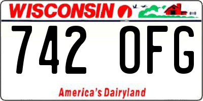 WI license plate 742OFG