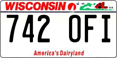 WI license plate 742OFI