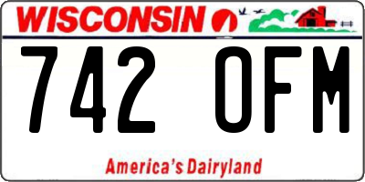 WI license plate 742OFM