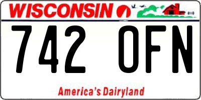 WI license plate 742OFN