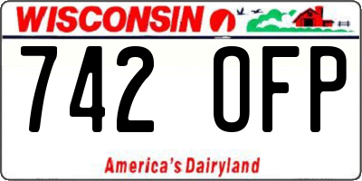 WI license plate 742OFP