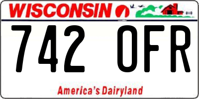 WI license plate 742OFR