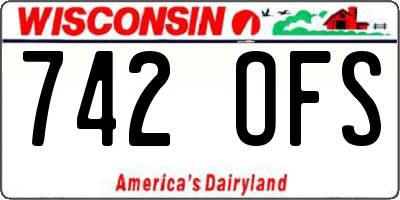 WI license plate 742OFS
