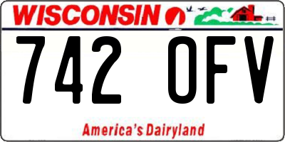 WI license plate 742OFV