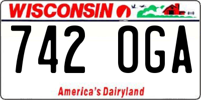 WI license plate 742OGA