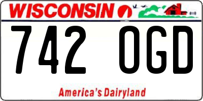 WI license plate 742OGD