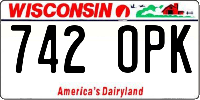 WI license plate 742OPK