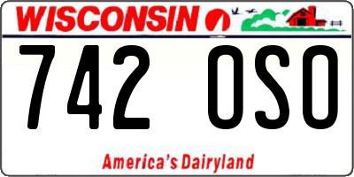 WI license plate 742OSO