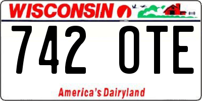WI license plate 742OTE
