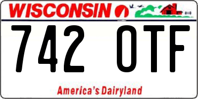 WI license plate 742OTF