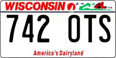 WI license plate 742OTS