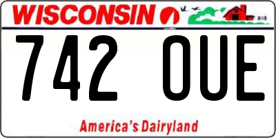 WI license plate 742OUE