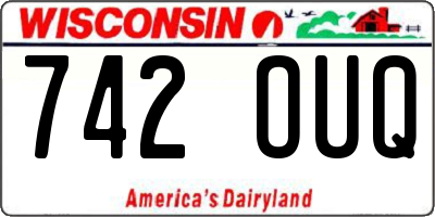 WI license plate 742OUQ