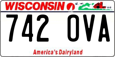 WI license plate 742OVA