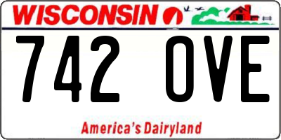 WI license plate 742OVE
