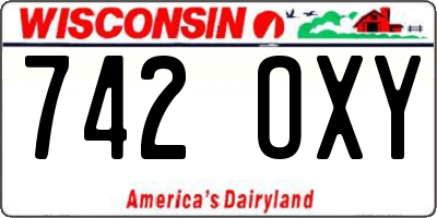 WI license plate 742OXY