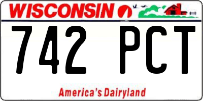 WI license plate 742PCT