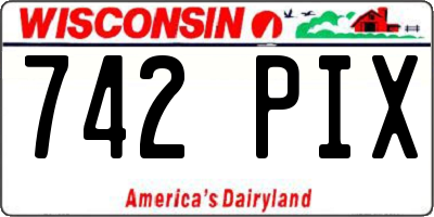 WI license plate 742PIX