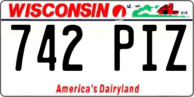 WI license plate 742PIZ