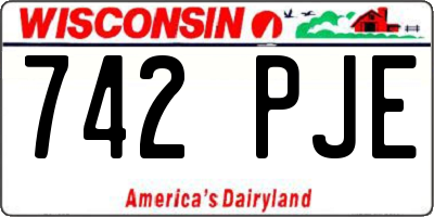 WI license plate 742PJE
