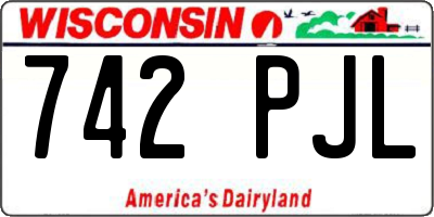 WI license plate 742PJL