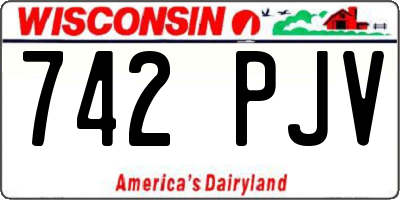 WI license plate 742PJV