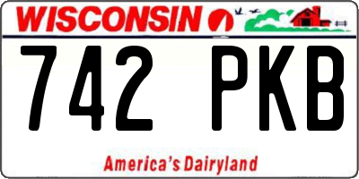 WI license plate 742PKB