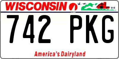 WI license plate 742PKG