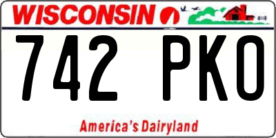 WI license plate 742PKO