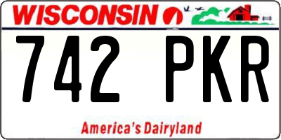 WI license plate 742PKR