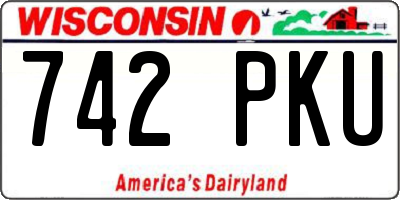 WI license plate 742PKU