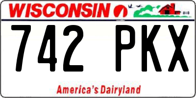 WI license plate 742PKX