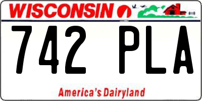 WI license plate 742PLA