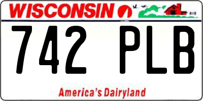 WI license plate 742PLB