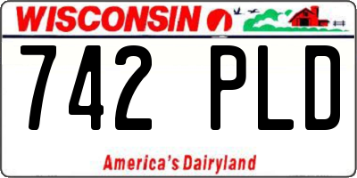WI license plate 742PLD