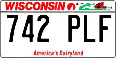 WI license plate 742PLF