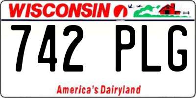 WI license plate 742PLG
