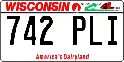 WI license plate 742PLI