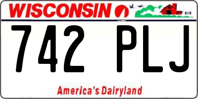 WI license plate 742PLJ