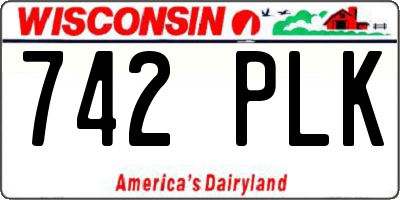 WI license plate 742PLK
