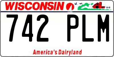 WI license plate 742PLM