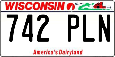 WI license plate 742PLN