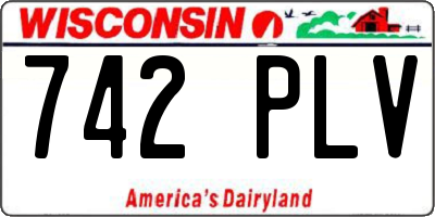 WI license plate 742PLV